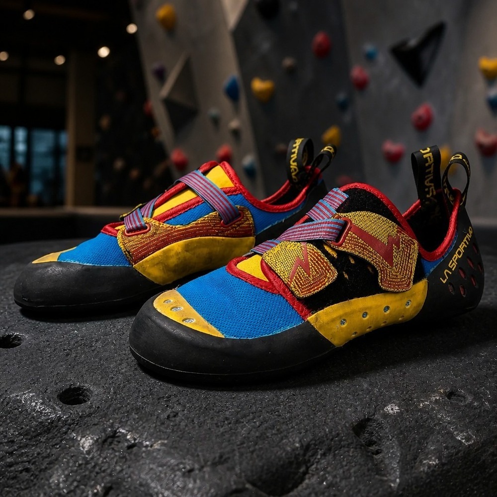 La Sportiva Men's Oxygym Climbing Shoes Black Blue Yellow Red US 10.5 EU 43.5